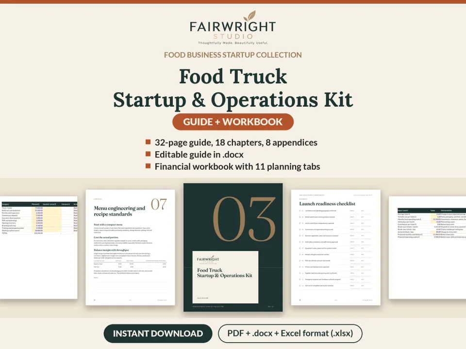 Food Truck Startup & Operations Kit, 2026 Edition: main product preview